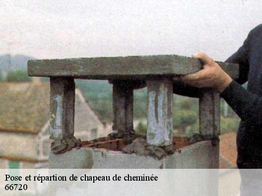 Pose et répartion de chapeau de cheminée 66720
